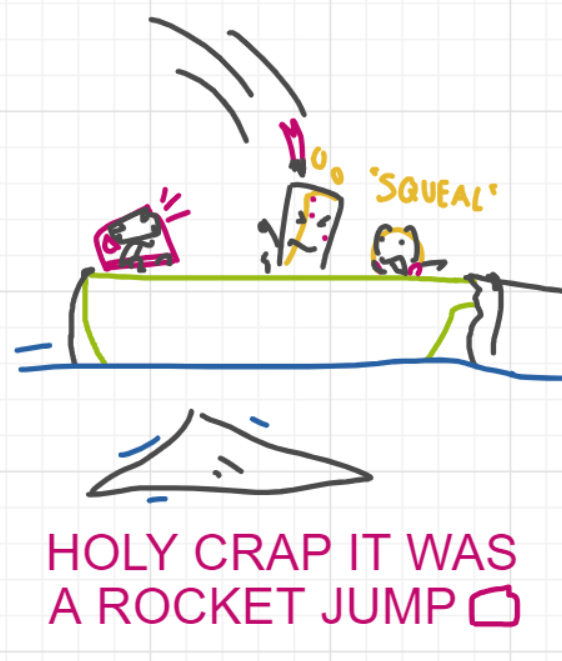 A panel from Ready Oar Knot, episode three of the Board Boards object show by Furretwalk/WalkingFurret.